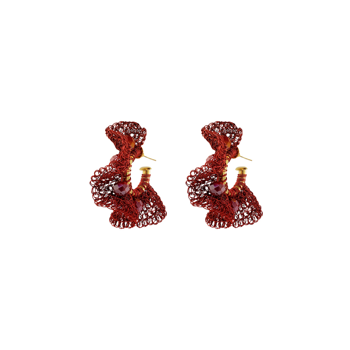 Brinco de Crochê Nalu Hoop Infinite Love - Burgundy