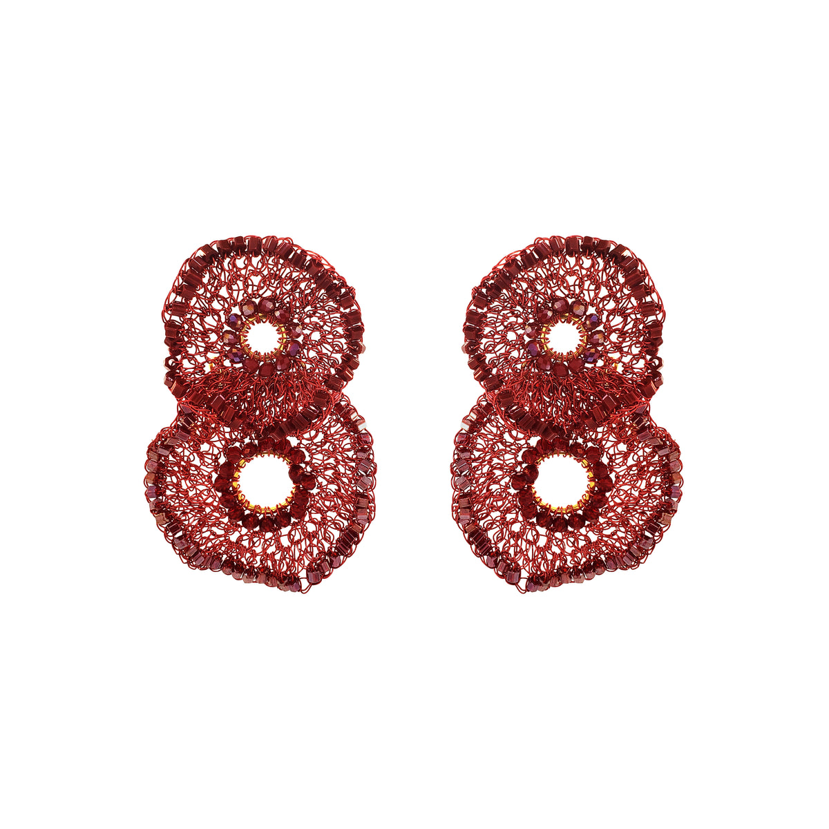 Brinco de Crochê Crista Infinite Love - Burgundy