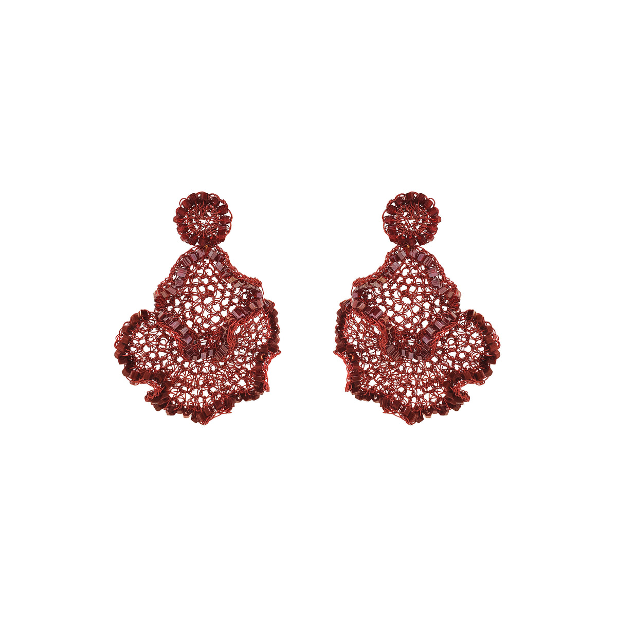 Brinco de Crochê Imperial Garden Infinite Love - Burgundy