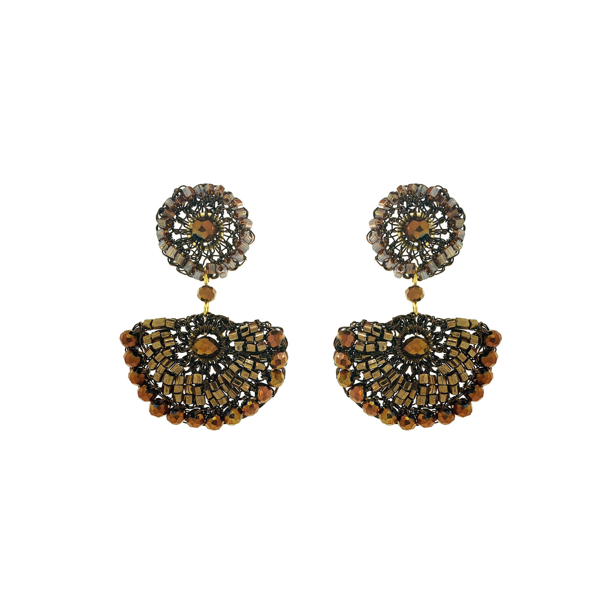 Brinco de Crochê Mystra Dangle Infinite Love - Sépia