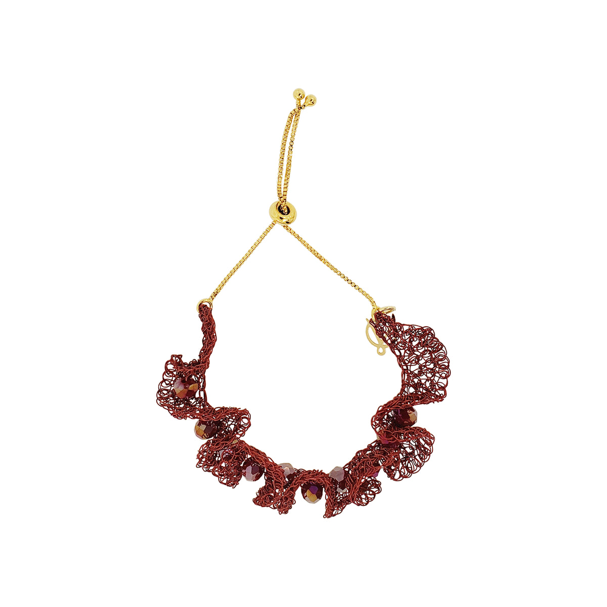 Pulseira de Crochê Nalu Infinite Love - Burgundy