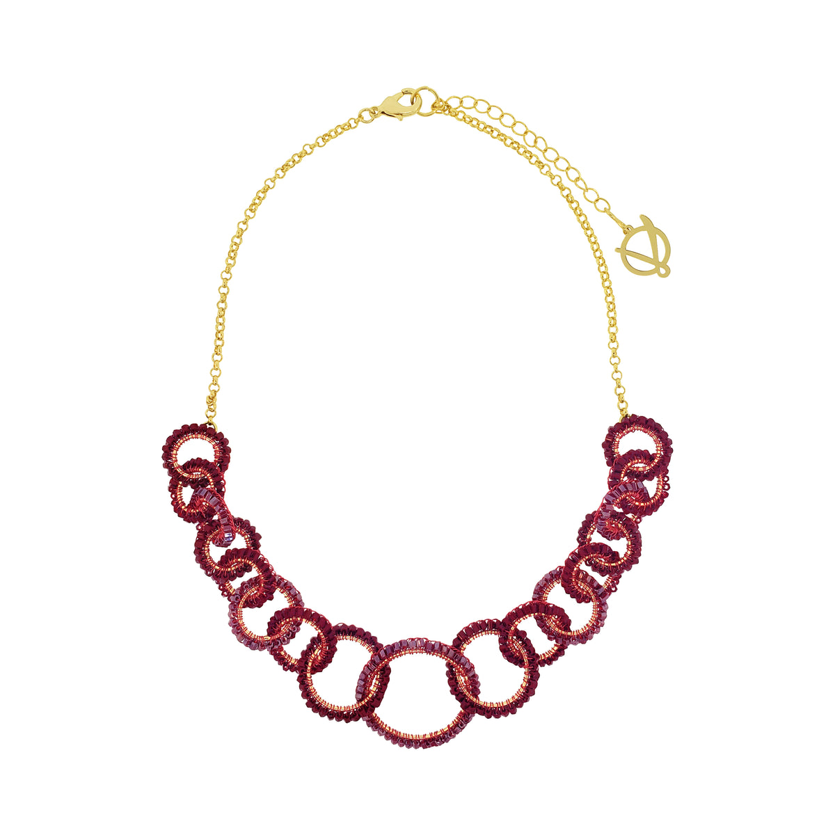 Colar de Crochê Crimson Links Infinite Love - Burgundy