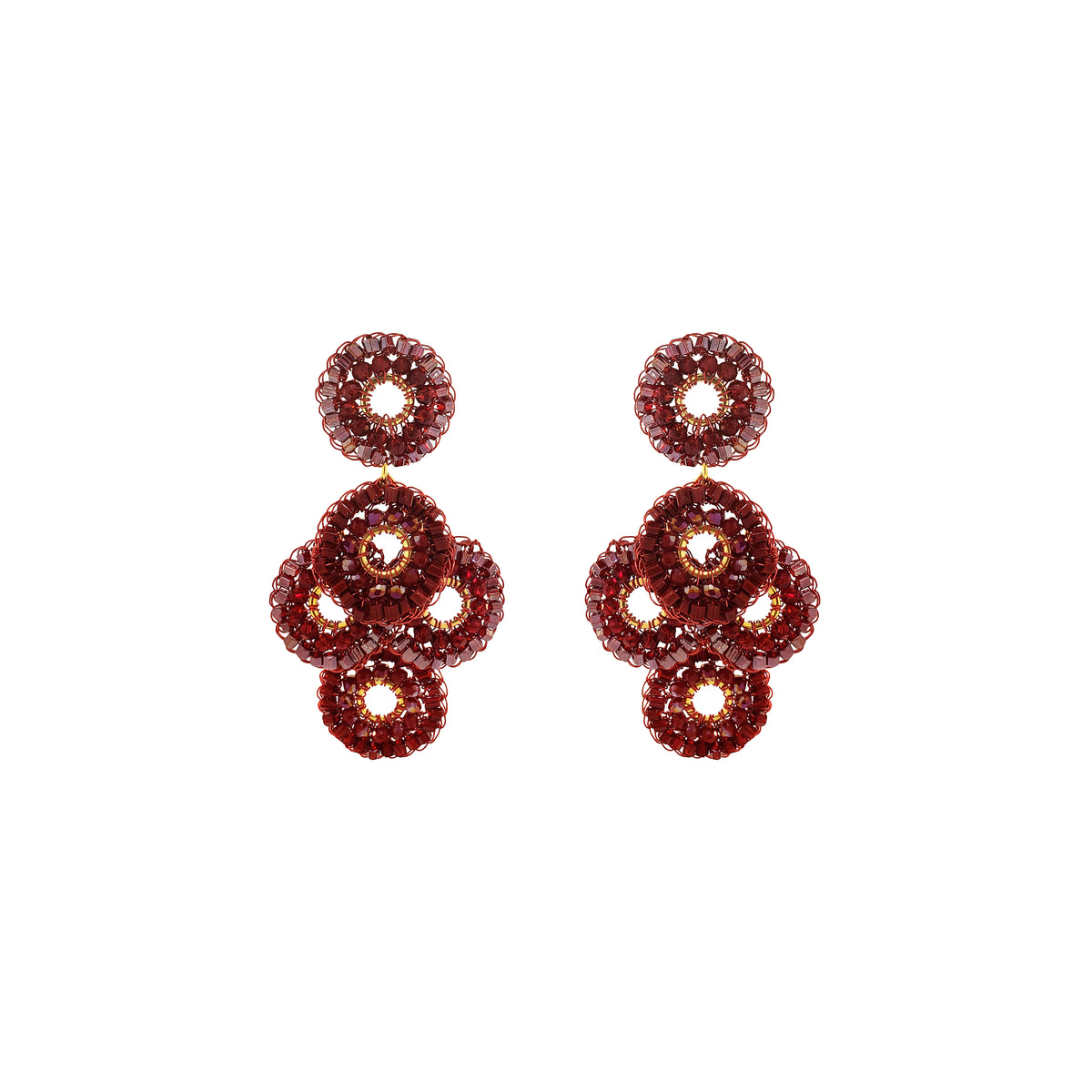Brinco de Crochê Crimson Orbit Infinite Love - Burgundy