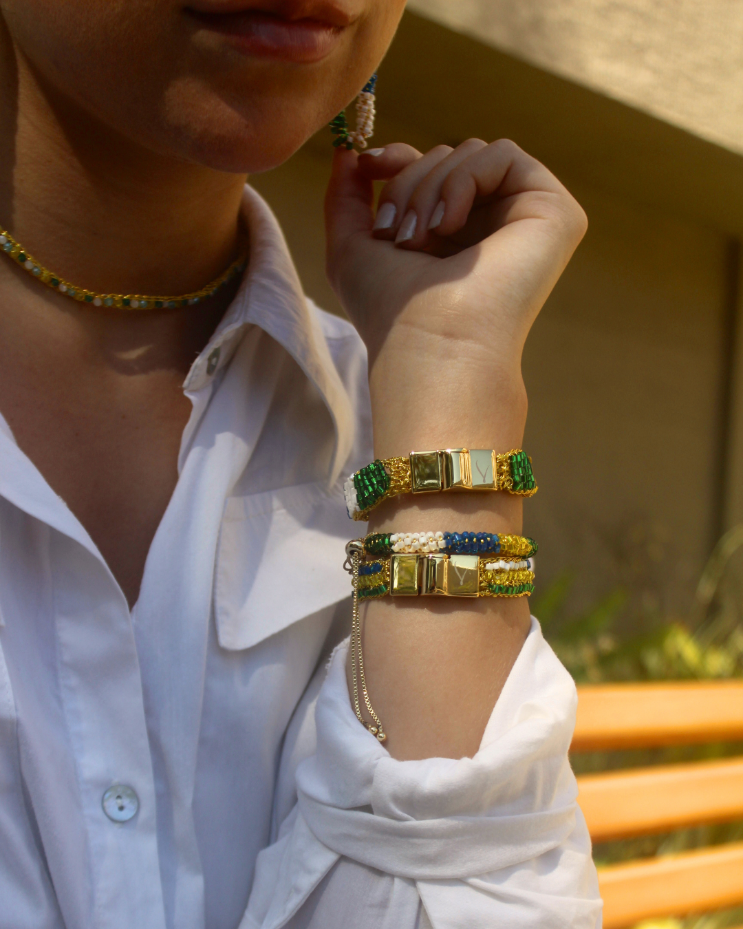 Bracelete de Crochê Edição Copa