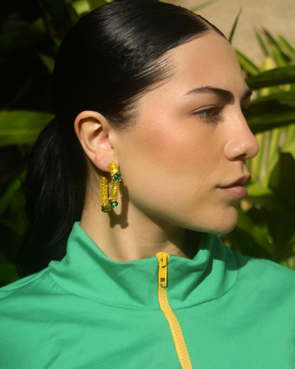Brinco de Crochê Lena Hoops Edição Copa