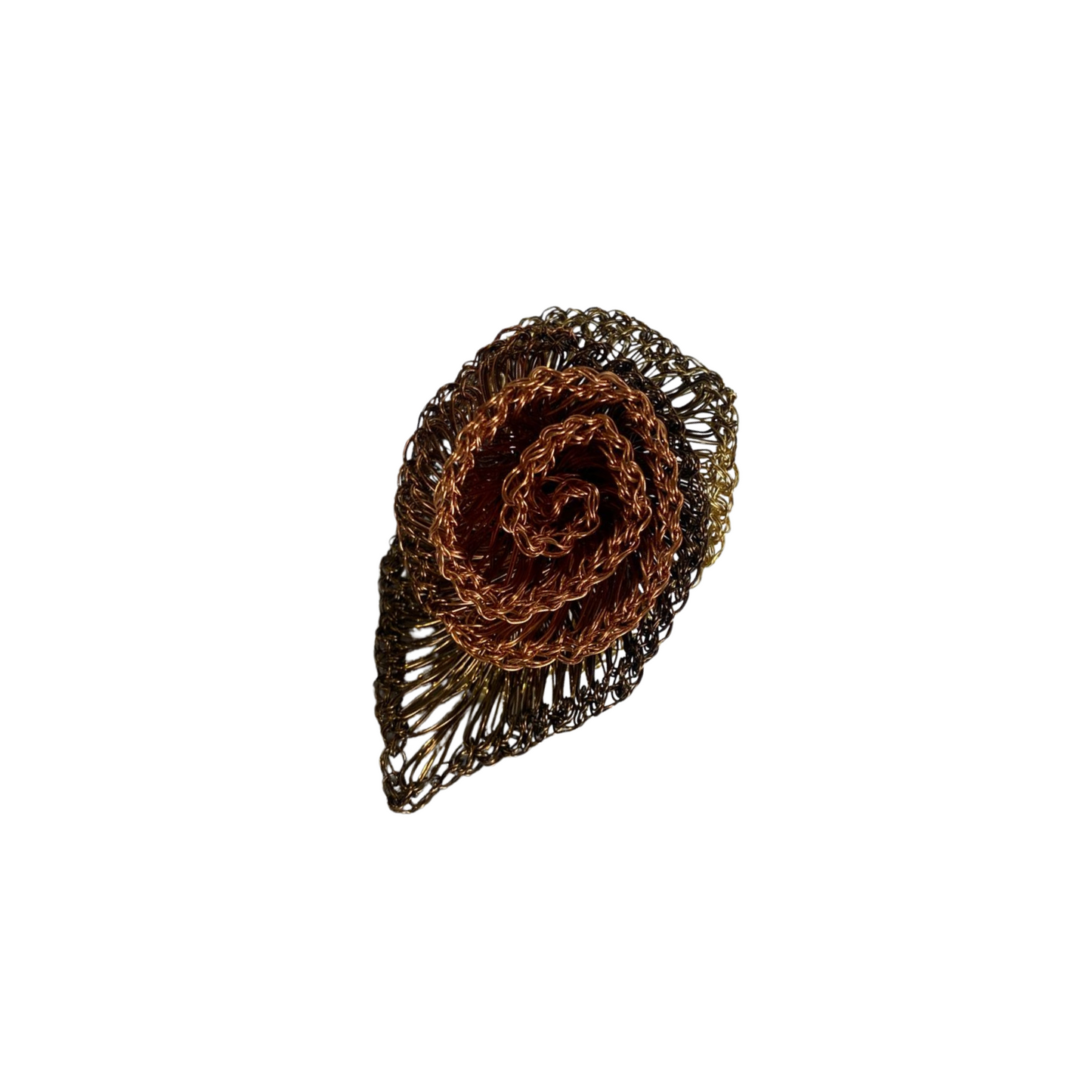 Anel de Crochê Flor Marrom Sale