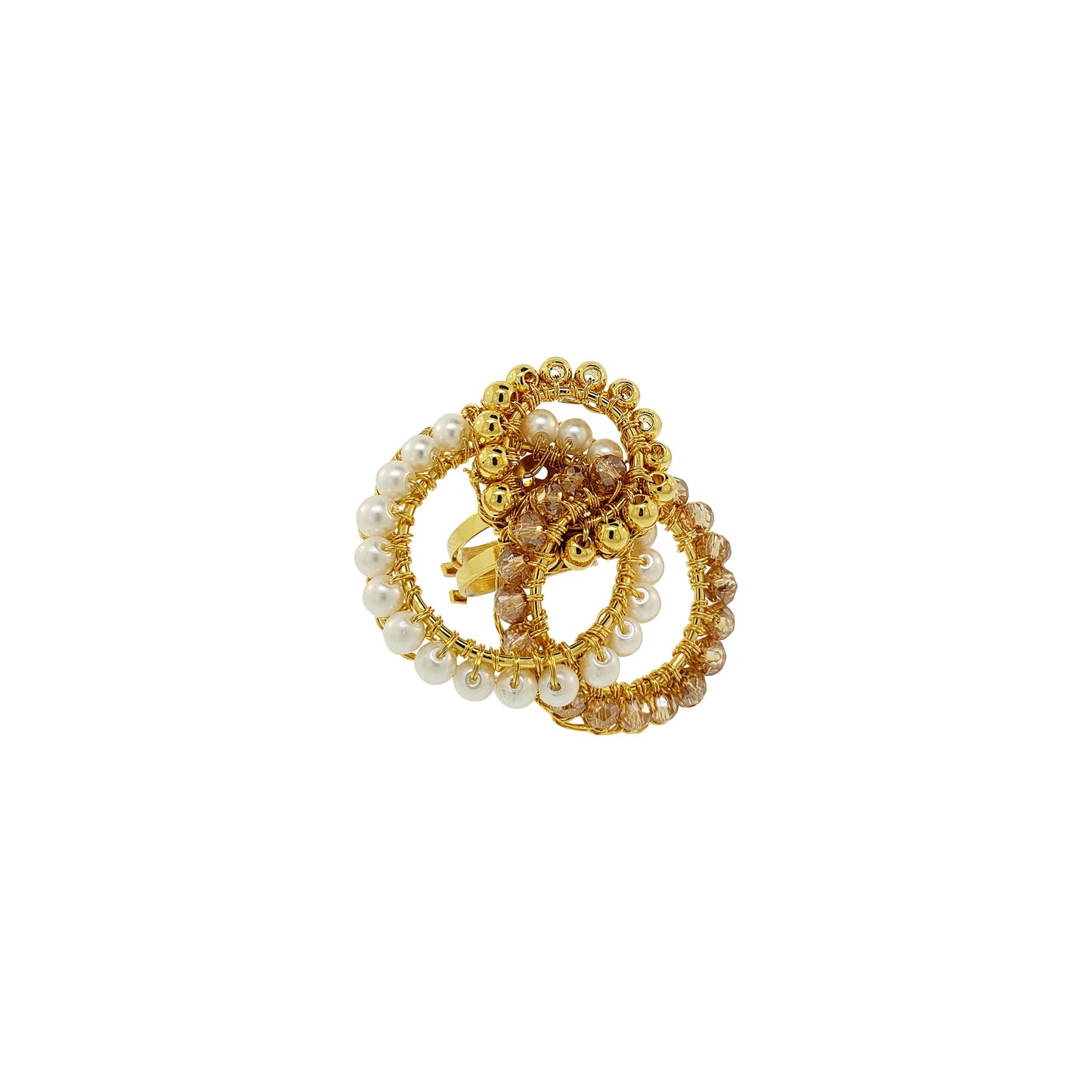Anel de Crochê Correntes Variadas Golden Mix