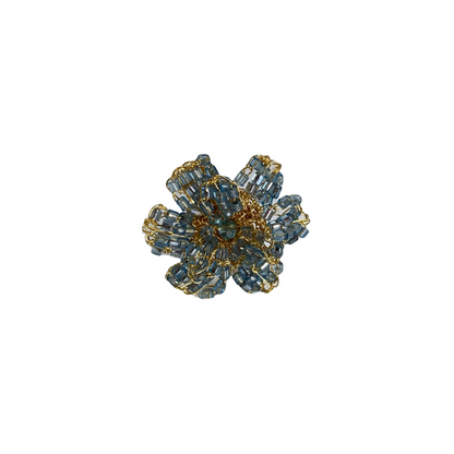 Anel de Crochê Flor Azul Sale