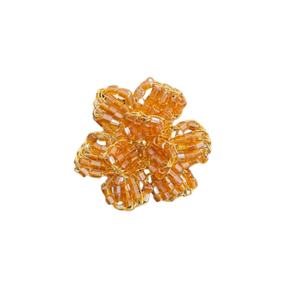 Anel de Crochê Flor Âmbar