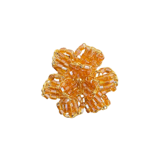 Anel de Crochê Flor Âmbar