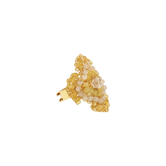 Anel de Crochê Puzzle Dourado Roll & Sparkle
