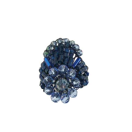 Anel de Crochê Chess Azul Roll & Sparkle