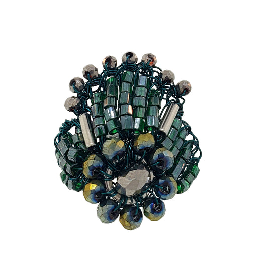 Anel de Crochê Chess Verde Roll & Sparkle