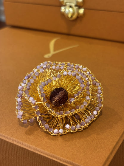 Anel de Crochê Rio Metallic Amethystc