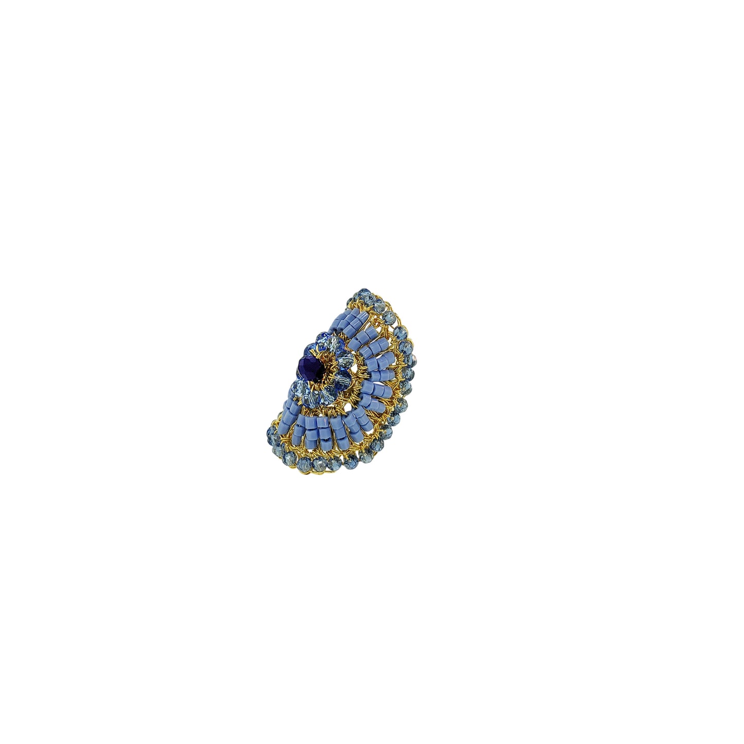 Anel de Crochê Aura Sky Blue