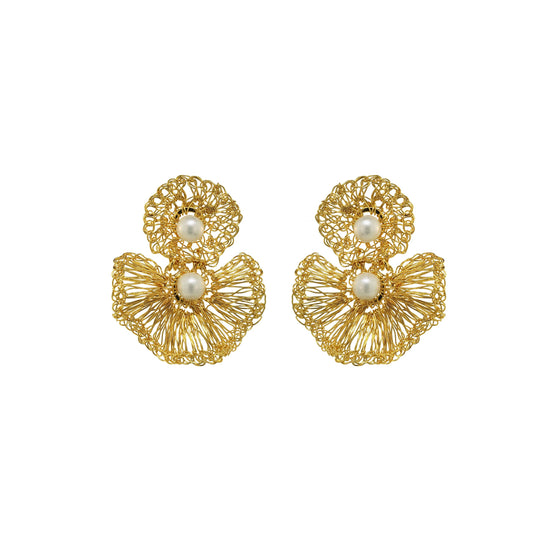 Brinco de Crochê Shells Dangle Chronos Legacy Dourado