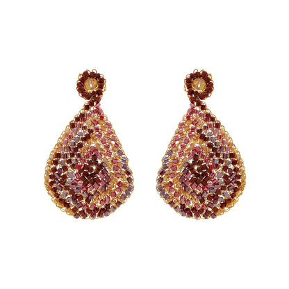 Brinco de Crochê Gota Média Vermelho Mystic Forest