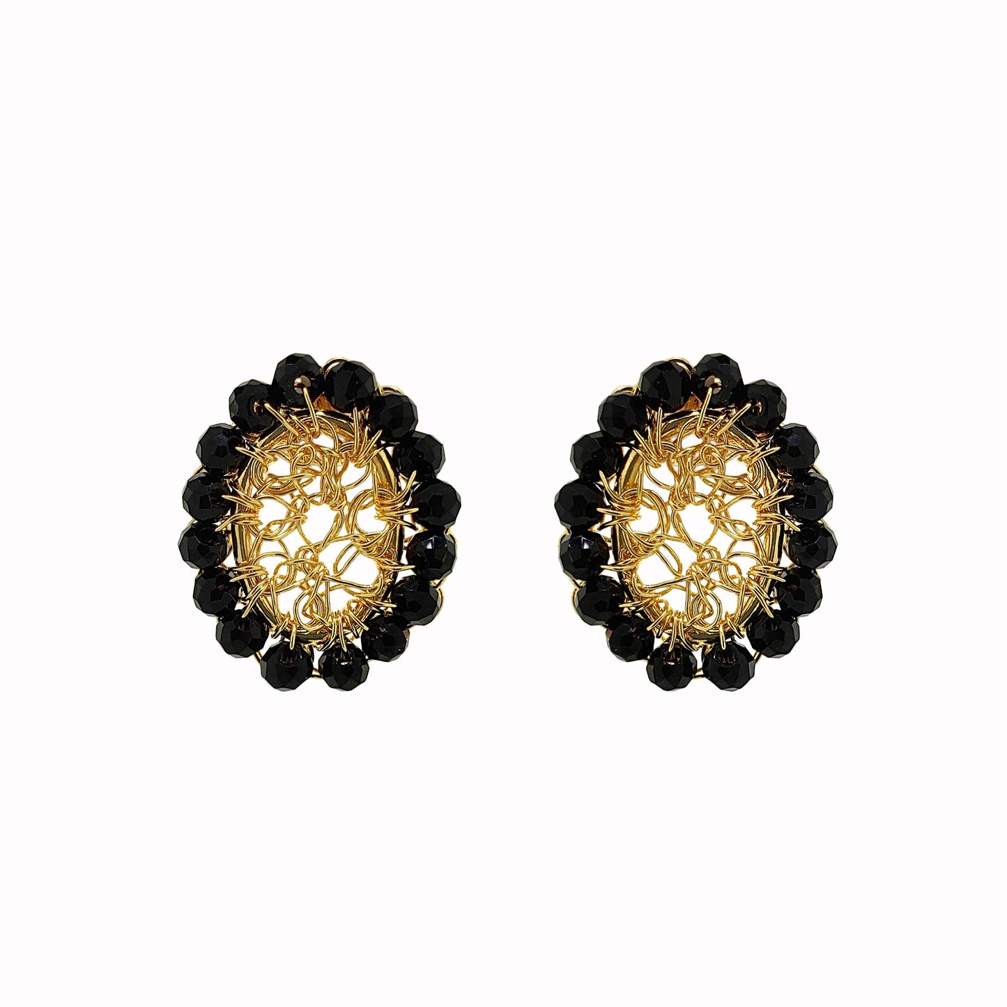 Brinco de Crochê Minerva Mini Posts Chronos Legacy Dourado e Preto