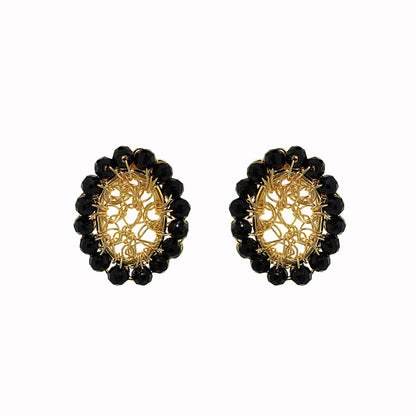 Brinco de Crochê Minerva Mini Posts Chronos Legacy Dourado e Preto