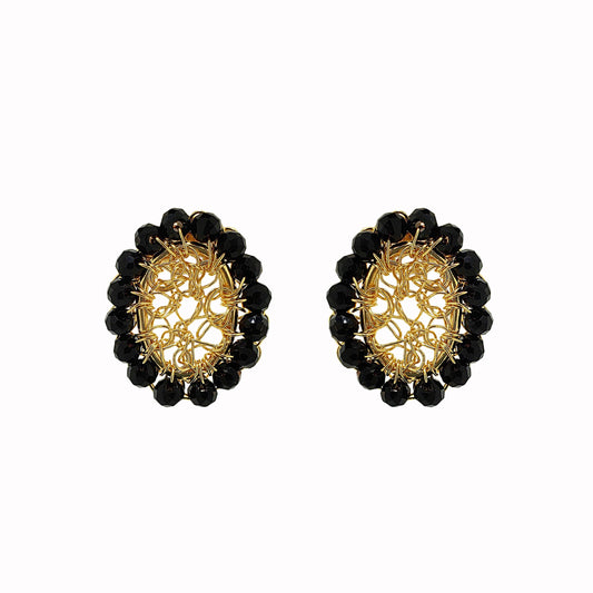 Brinco de Crochê Minerva Mini Posts Chronos Legacy Dourado e Preto