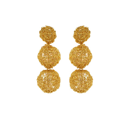 Brinco de Crochê Clássico Dourado