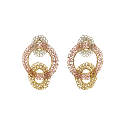 Brinco de Crochê Artemis Round Chronos Legacy Trio Gold