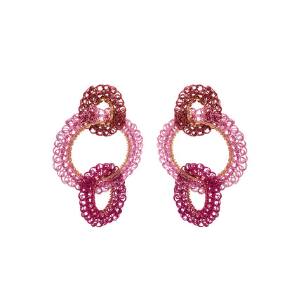 Brinco de Crochê Artemis Round Rosa Sale