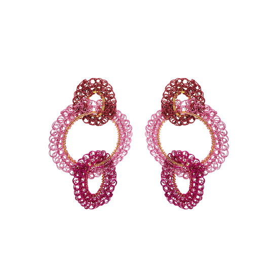 Brinco de Crochê Artemis Round Rosa Sale