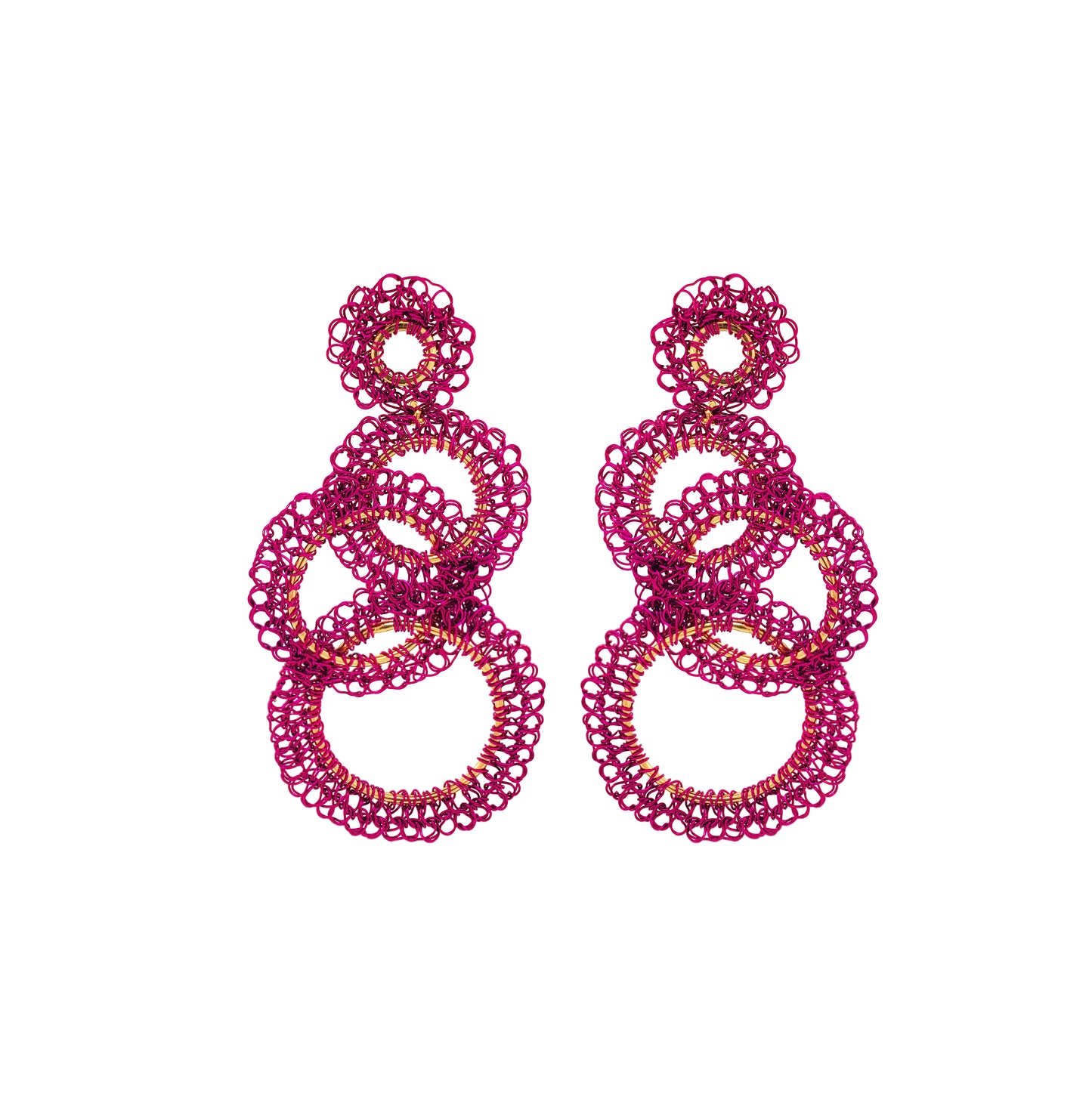 Brinco de Crochê Artemis Trio Rosa Sale