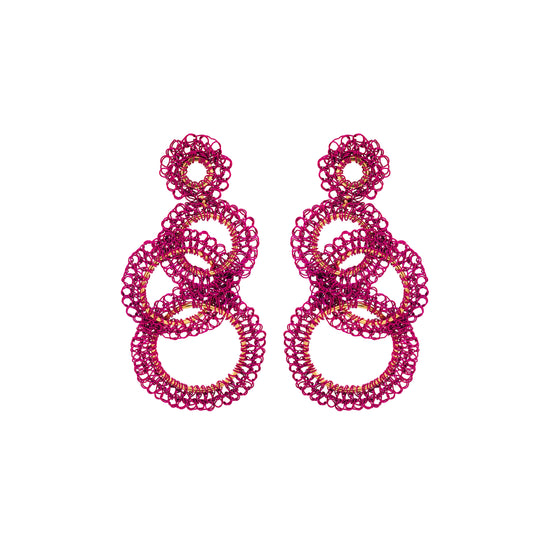 Brinco de Crochê Artemis Trio Rosa Sale