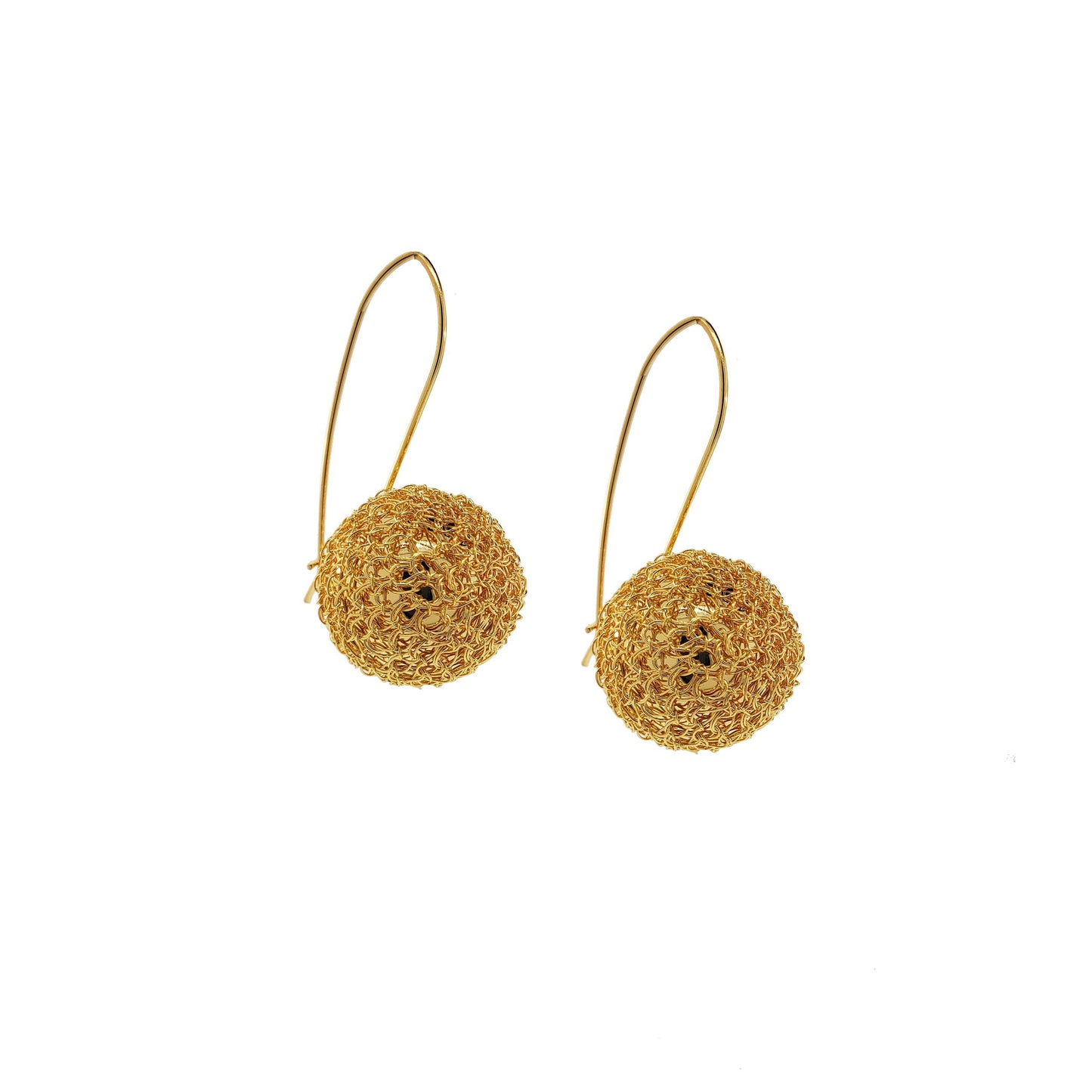 Brinco de Crochê Pêndulo Dourado