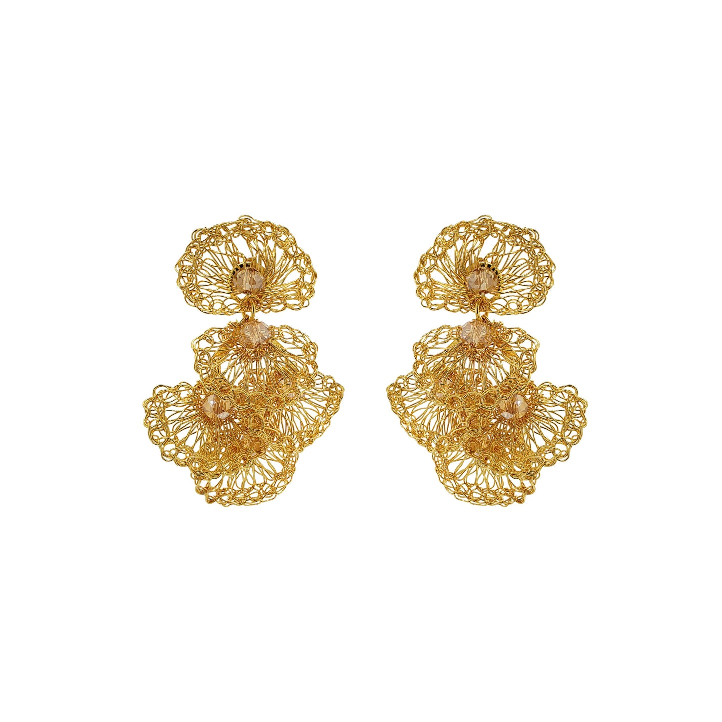 Brinco de Crochê Shells Mini Âmbar Essence
