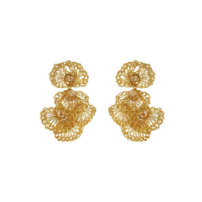 Brinco de Crochê Shells Mini Âmbar Essence