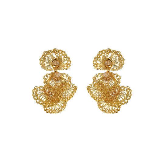 Brinco de Crochê Shells Mini Âmbar Essence