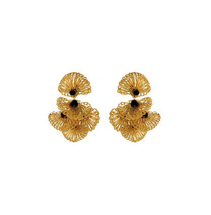 Brinco de Crochê Shells Mini Preto