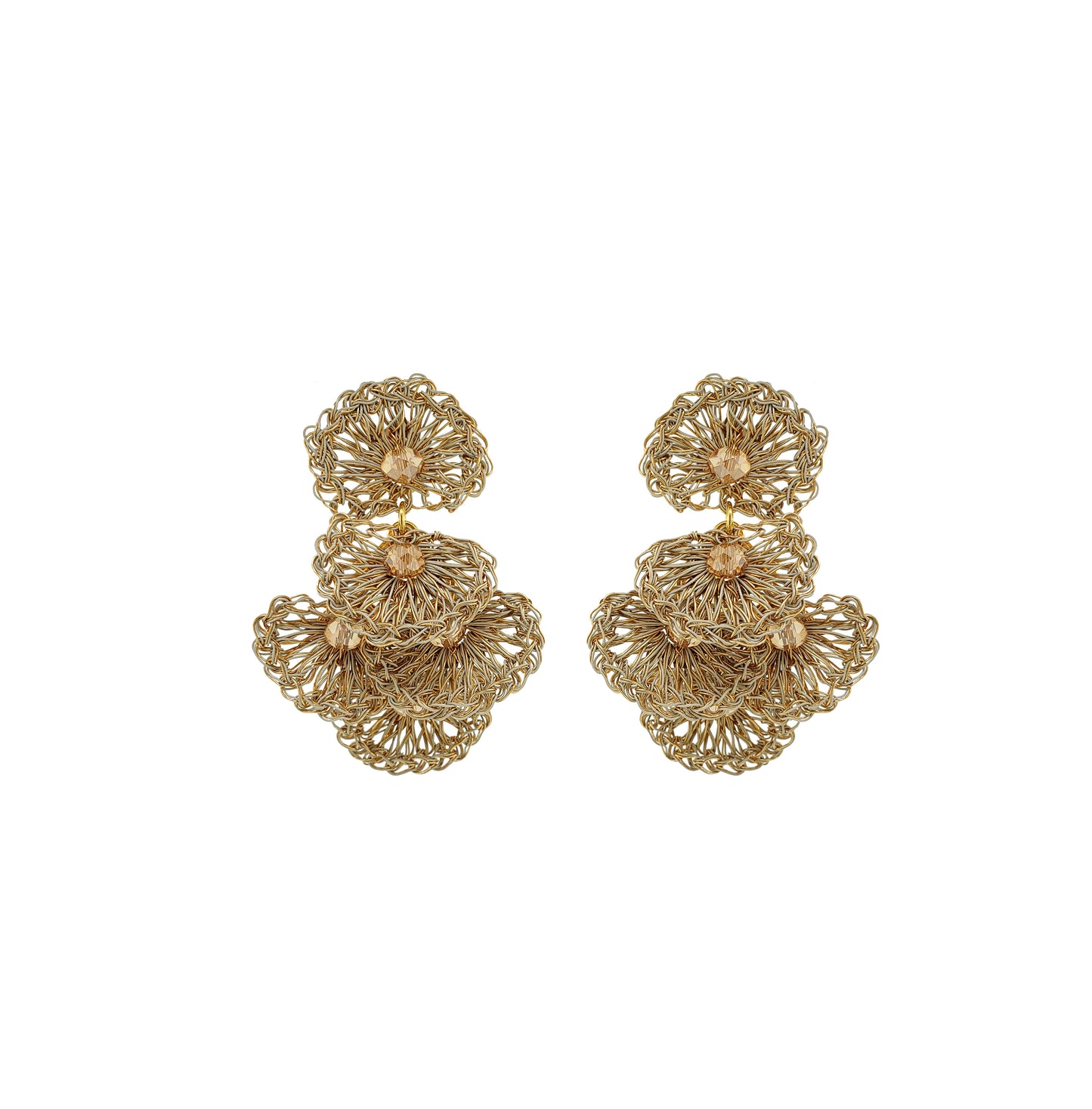 Brinco de Crochê Shells Mini Essence Nude