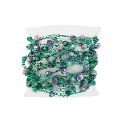 Bracelete Strings Aurora Lilás e Verde