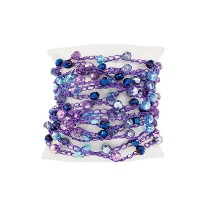 Bracelete de Crochê Tiras Finas Aurora Lilás
