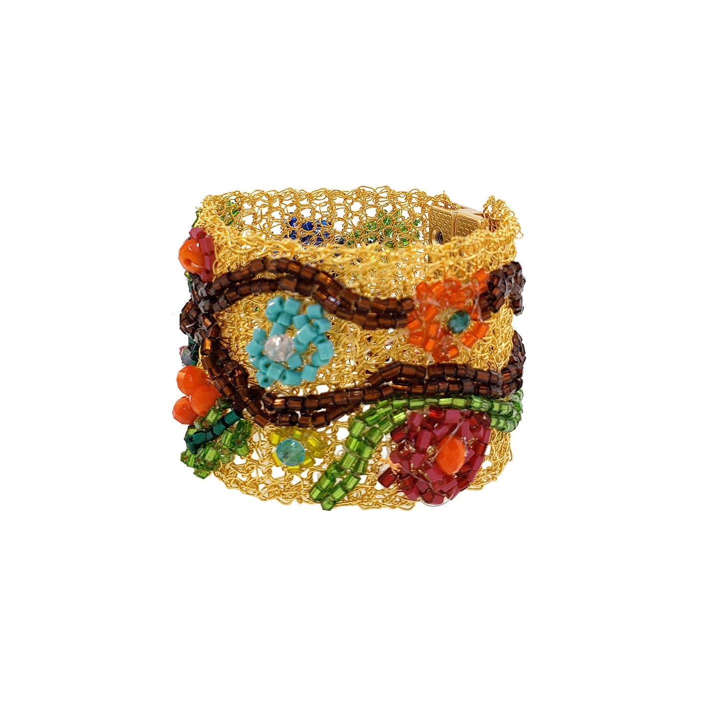 Bracelete de Crochê Bordado