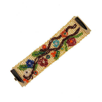 Bracelete de Crochê Bordado