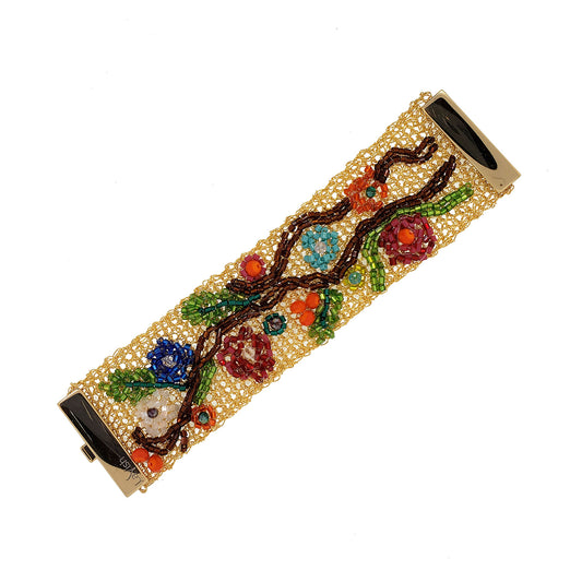 Bracelete de Crochê Bordado