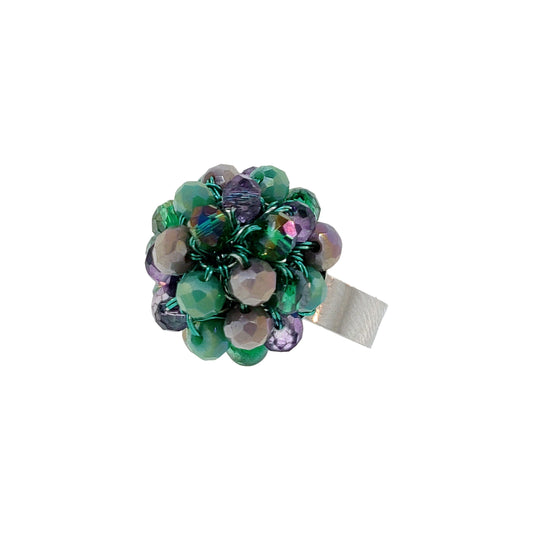 Anel Molly Lilás e Verde Aurora
