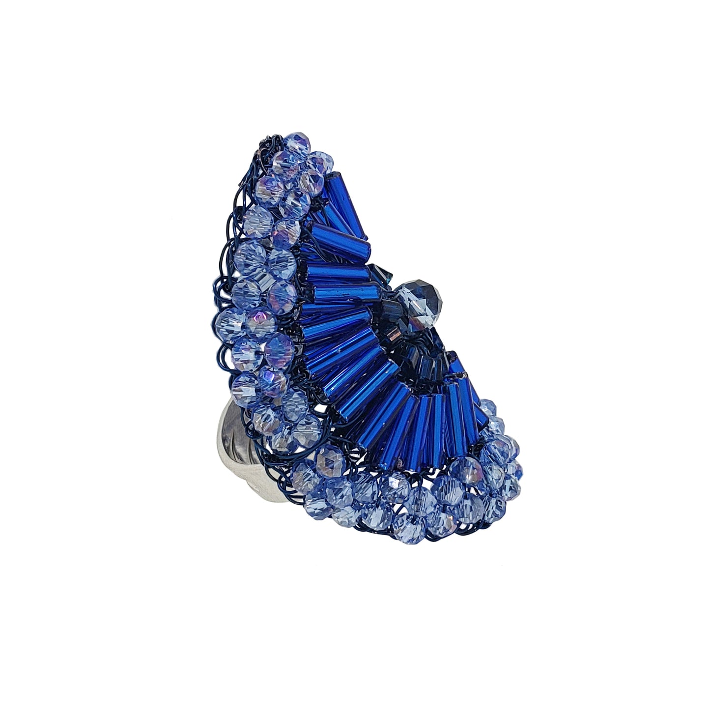 Anel de Crochê Ripples Azul Roll & Sparkle