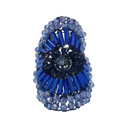 Anel de Crochê Ripples Azul Roll & Sparkle