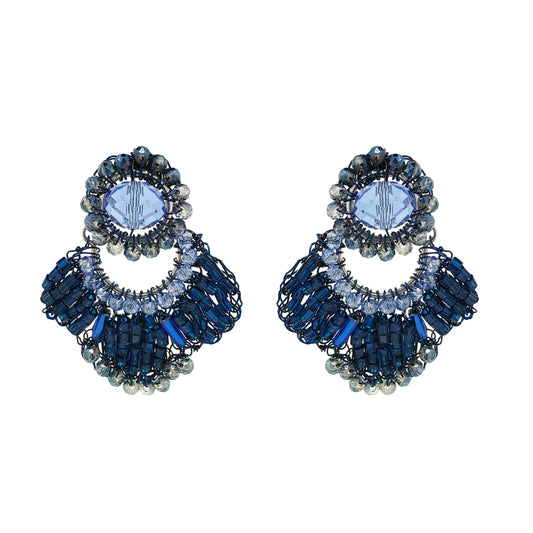 Brinco de Crochê Chess Azul Roll & Sparkle