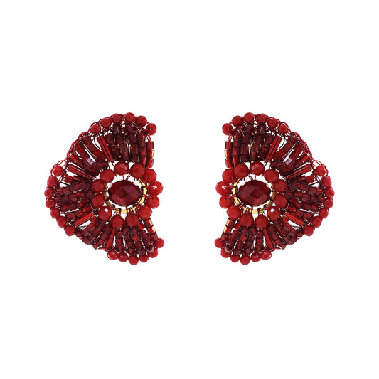 Brinco de Crochê Chess Mid Vermelho Roll & Sparkle