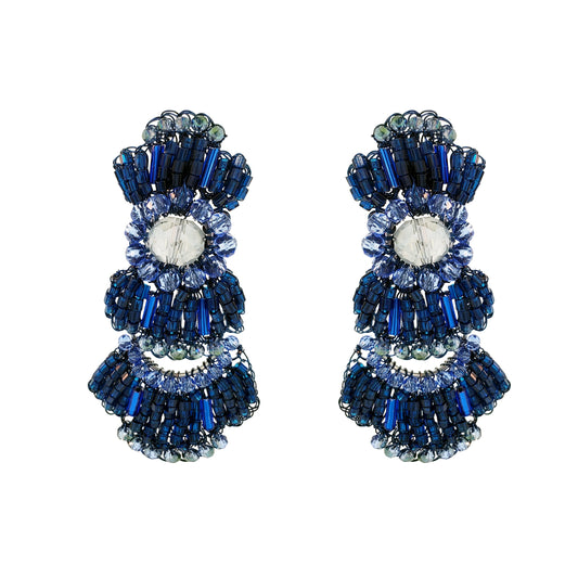 Brinco de Crochê Chess Queen Azul Roll & Sparkle