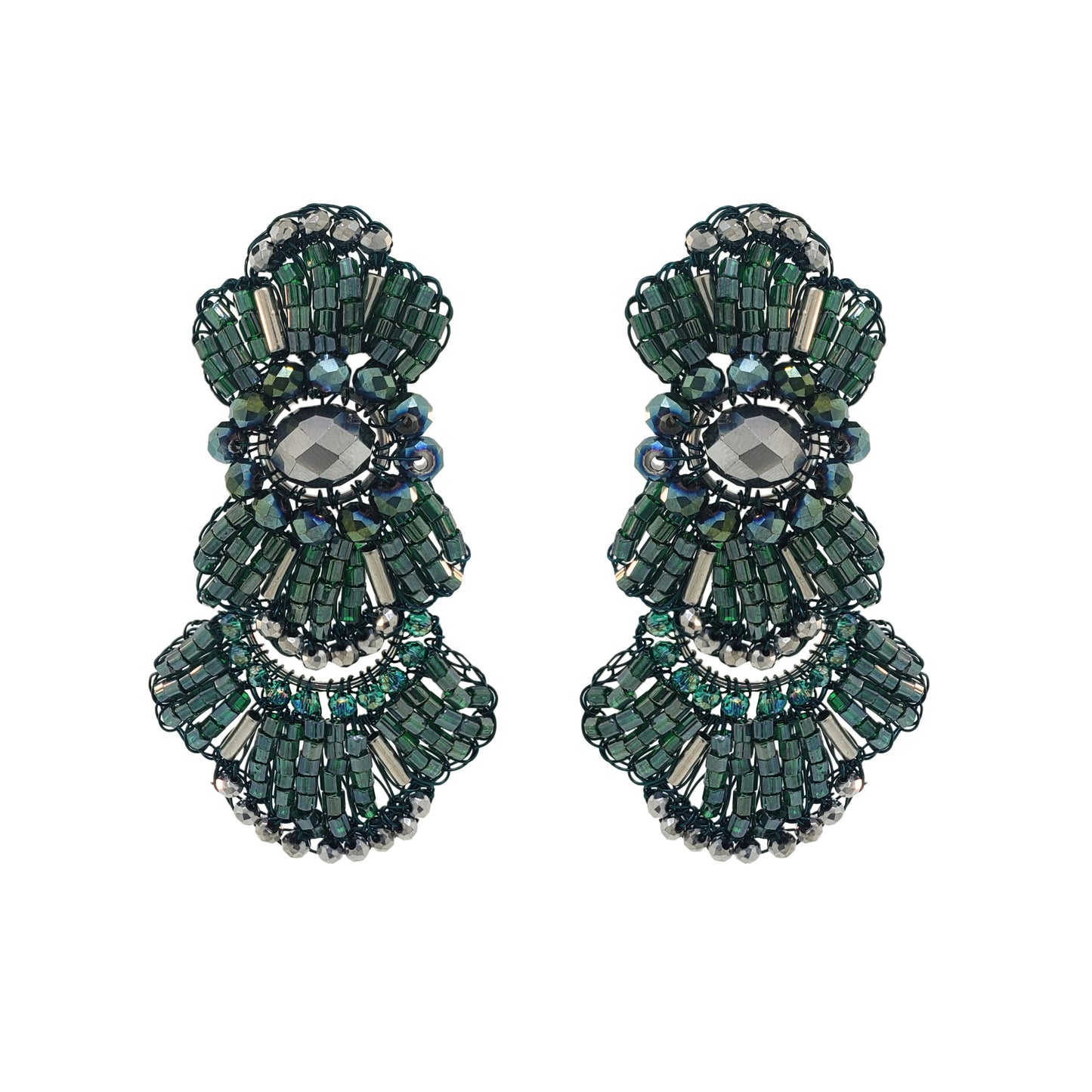 Brinco de Crochê Chess Queen Verde Roll & Sparkle