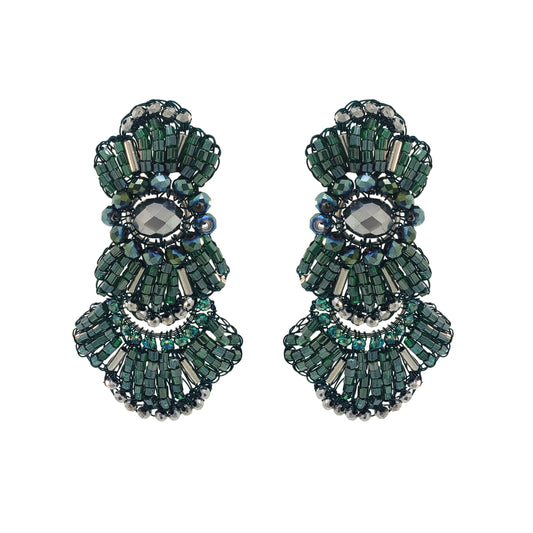 Brinco de Crochê Chess Queen Verde Roll & Sparkle