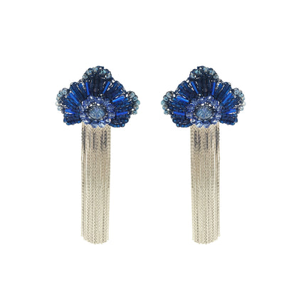Brinco de Crochê Chess Mid Maxi Azul Roll & Sparkle